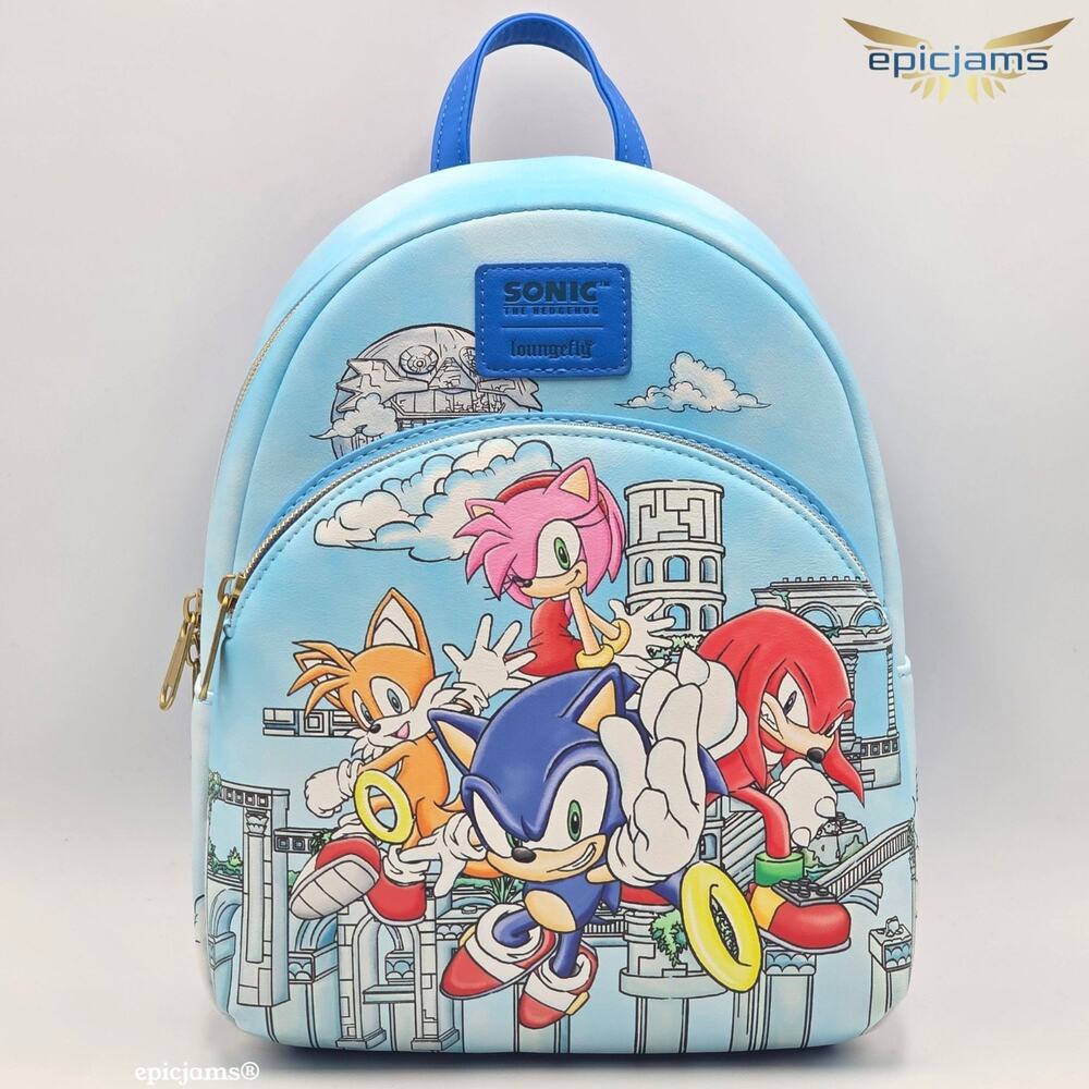 Loungefly Sonic The Hedgehog Sky Sanctuary Mini Backpack New